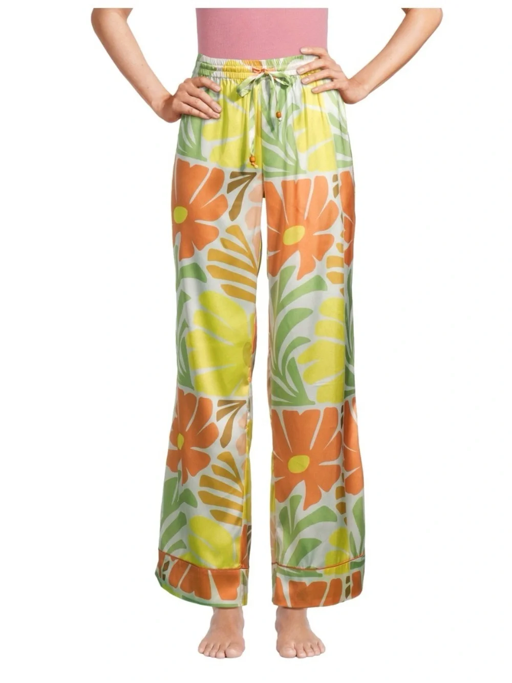 World Market Satin Retro Floral Night Shirt Pajamas Lounge-set SzL/XL
